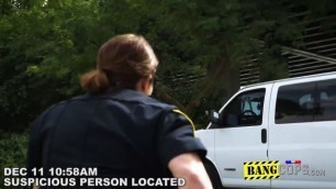 Cops getting a black guy to confess by fucking two milfs in a reality show.