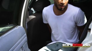 Cell phone thief hiding under a van is taken to milf cops spot