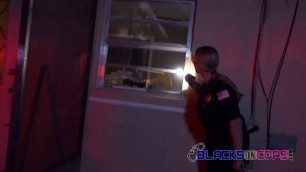 Perverted milf cops make trespassing suspect bang their horny cunts