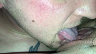 Husband Swallows Wife's Cum while it Runs down his Neck