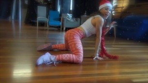 Hot Brunette Teen Twerks in Tight Leggings ! - Christmas Time - our Gift !