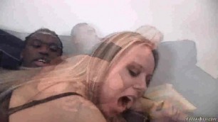 Horny Blonde Fucked in Ass by Black Cock