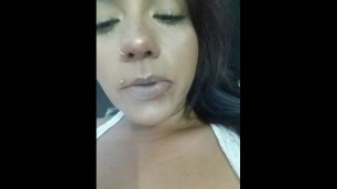 Teaser Latina MILF smoking and boobs