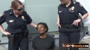 Black criminal is taken to the rooftop to suck his dick!