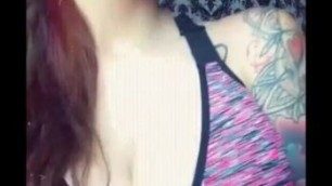 Tattooed busty milf loves dildos in her asshole