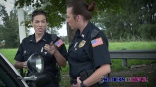Busty cock lovers in police uniforms love to suck deep