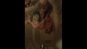 Watch me shower and shave my pierced pussy