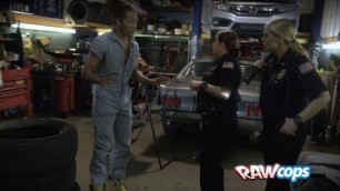 Cops arrive at the garage to fuck the black mechanic after seeing his black massive cock. Join us