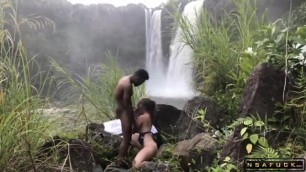 Buxom Brunette Girlfriend Fucked By A Black Stud In The Outdoors