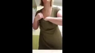 No Bra Busty MILF Bouncing her Saggy Tits