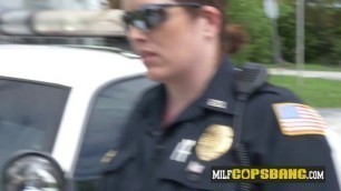 Lead officer has to open her mouth so wide to get this suspect's cock banging her throat