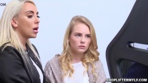Sexy MILF thief Kylie Kingston and teen dauther Natalie Knight shared with the cops dick after getting arrested because of steal