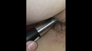 Dildo getting covered in my wifes pussy juice