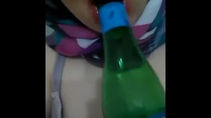 Hijab Show Tits and Blowjob Bottle