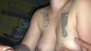 Tattooed milf fucked on dryer