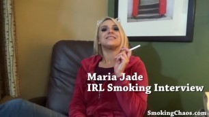 Maria Jade IRL Smokng Interview and Taking Off Jeans to Play with Pussy