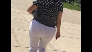 Spanish teacher- See through pants, white panties, huge ass