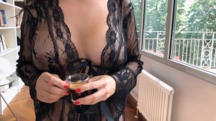 coffee and blowjob with swallow his wife does a perfect service.