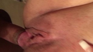 Cheating wife's tits bounce as I fuck fuck. We aknost get caughlt