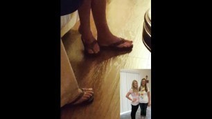 Candid feet of milf and her daughter
