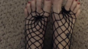 Fishnets, Feet, Heels, Panty Stuffing, Showing off Stockings, High Heels
