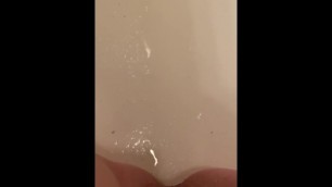Close up Pussy desperate to pee piss in the bath