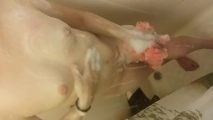Pettite wife masturbate in shower