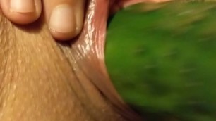 hot wife extreme insertion cucumber and zucchini big pussy lips gaping hole