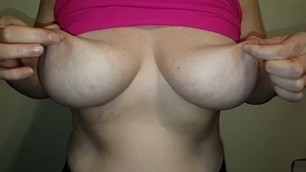 Slow Motion Titty Drops, Nipple Play and Tit Play of Busty MILF