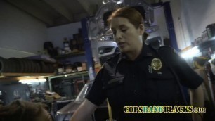 This rasta is fucked by these perverted milf police women, the boy chooses freedom